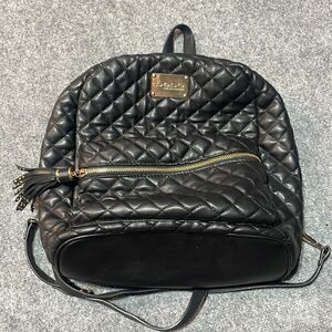 Bebe Mini Black Leather Backpack Bag
